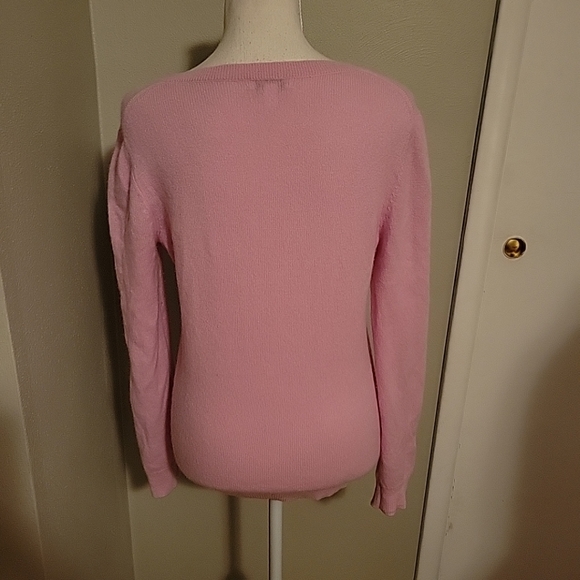 Nordstrom Cashmere Sweater V Neck Pink Medium - Picture 3 of 6
